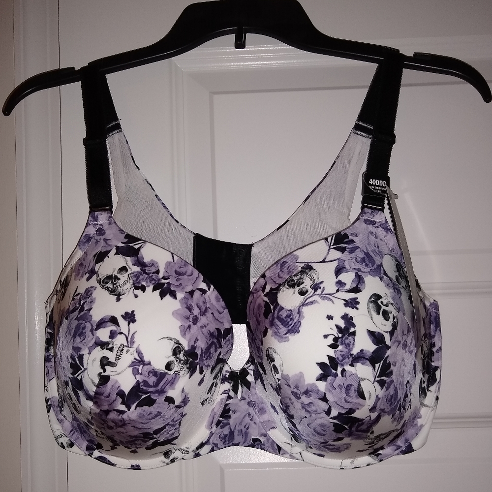 Skull Floral T-Shirt Bra NWT